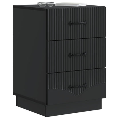 Bedside Cabinet Black 43 x 41 x 63.5 cm Engineered Wood