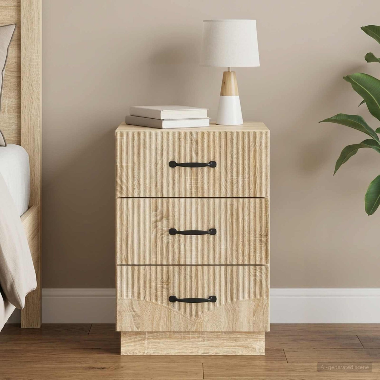 Bedside Cabinet Sonoma Oak 43 x 41 x 63.5 cm Engineered Wood