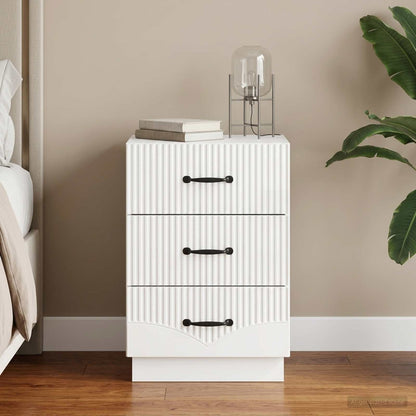 Bedside Cabinet with Drawer High Gloss White 43 x 41 x 63.5 cm