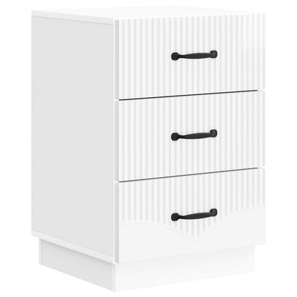 Bedside Cabinet with Drawer High Gloss White 43 x 41 x 63.5 cm