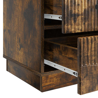 Bedside Cabinet Smoked Oak 43 x 41 x 63.5 cm Engineered Wood
