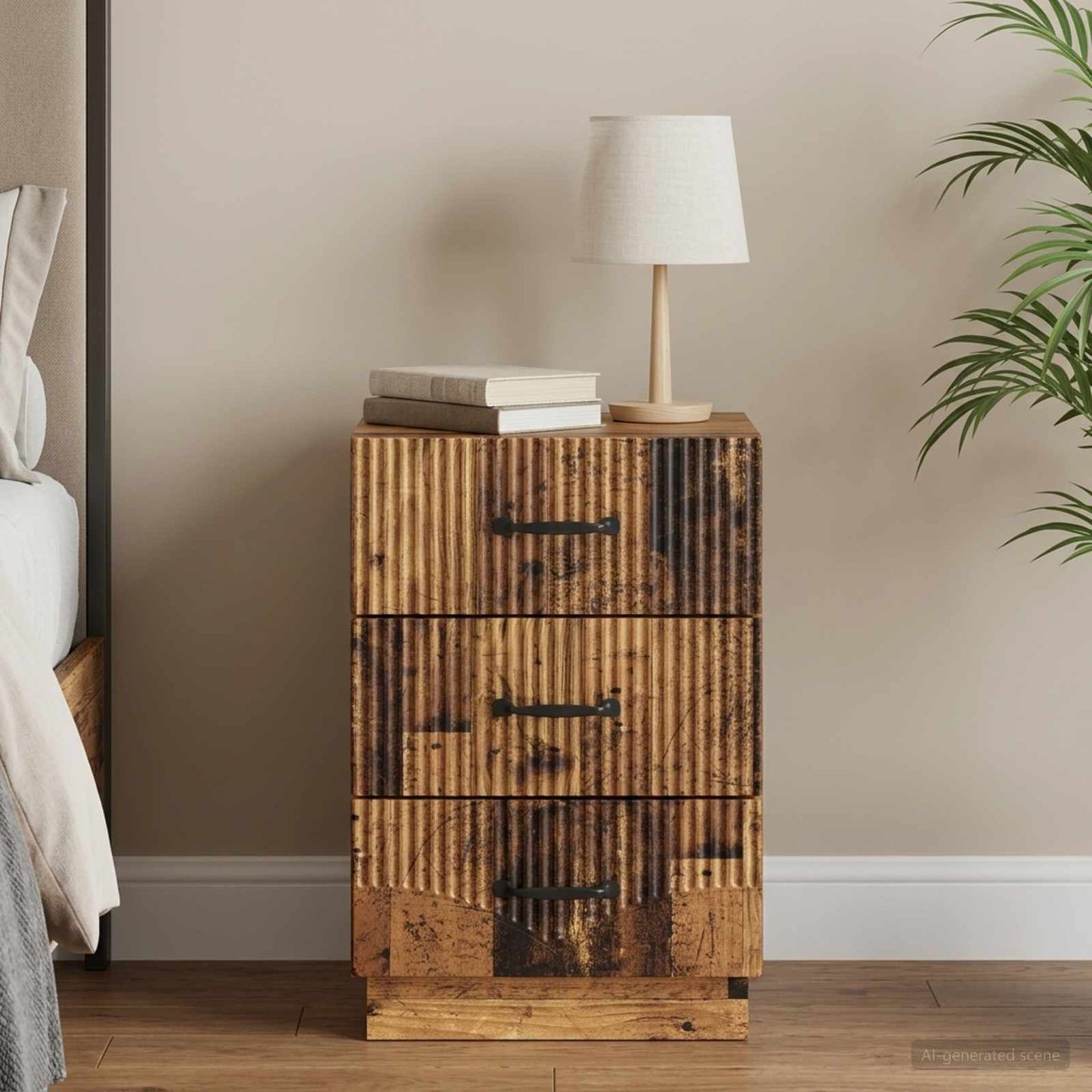 Bedside Cabinet Old Wood 43 x 41 x 63.5 cm Engineered Wood