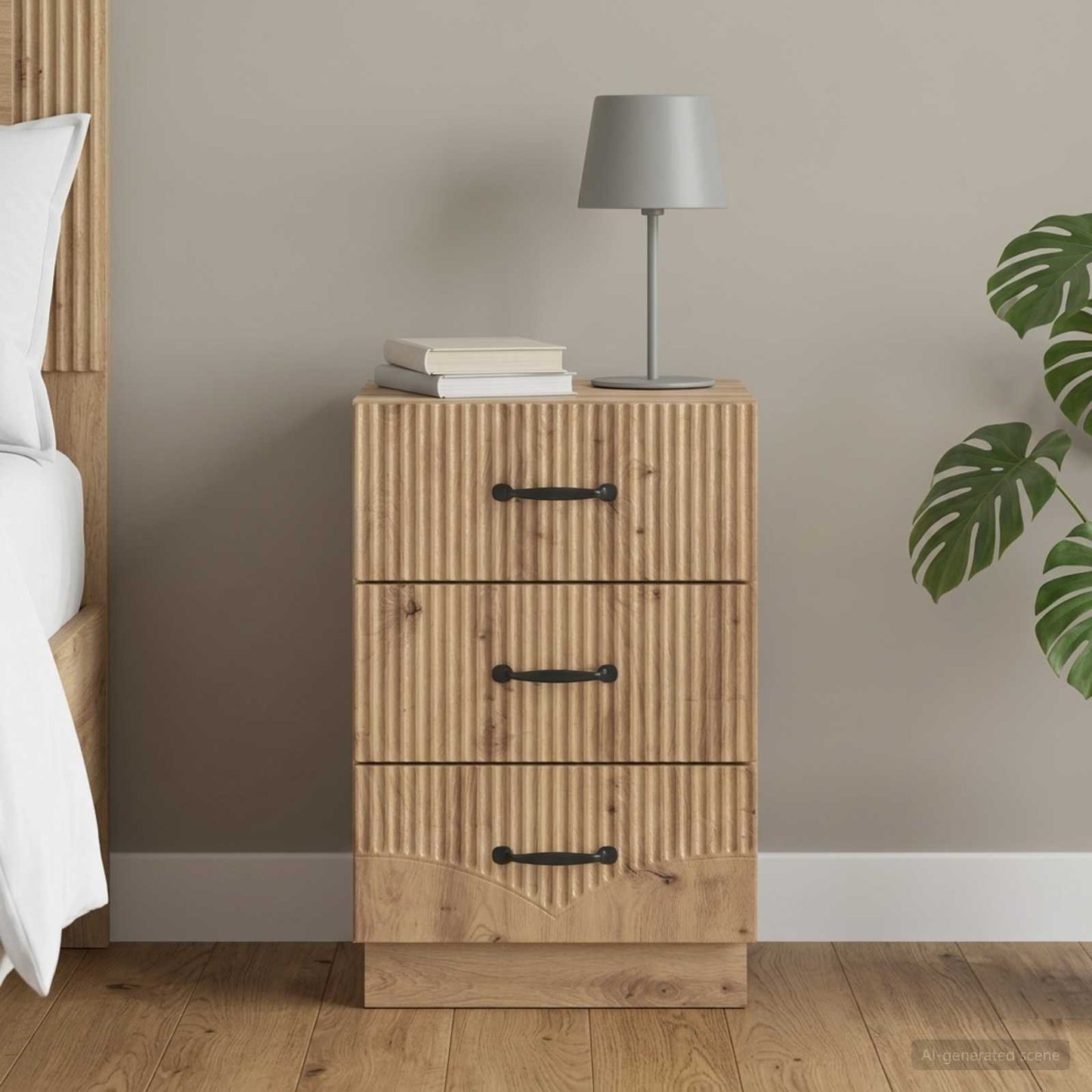 Bedside Cabinet Artisan Oak 43 x 41 x 63.5 cm Engineered Wood