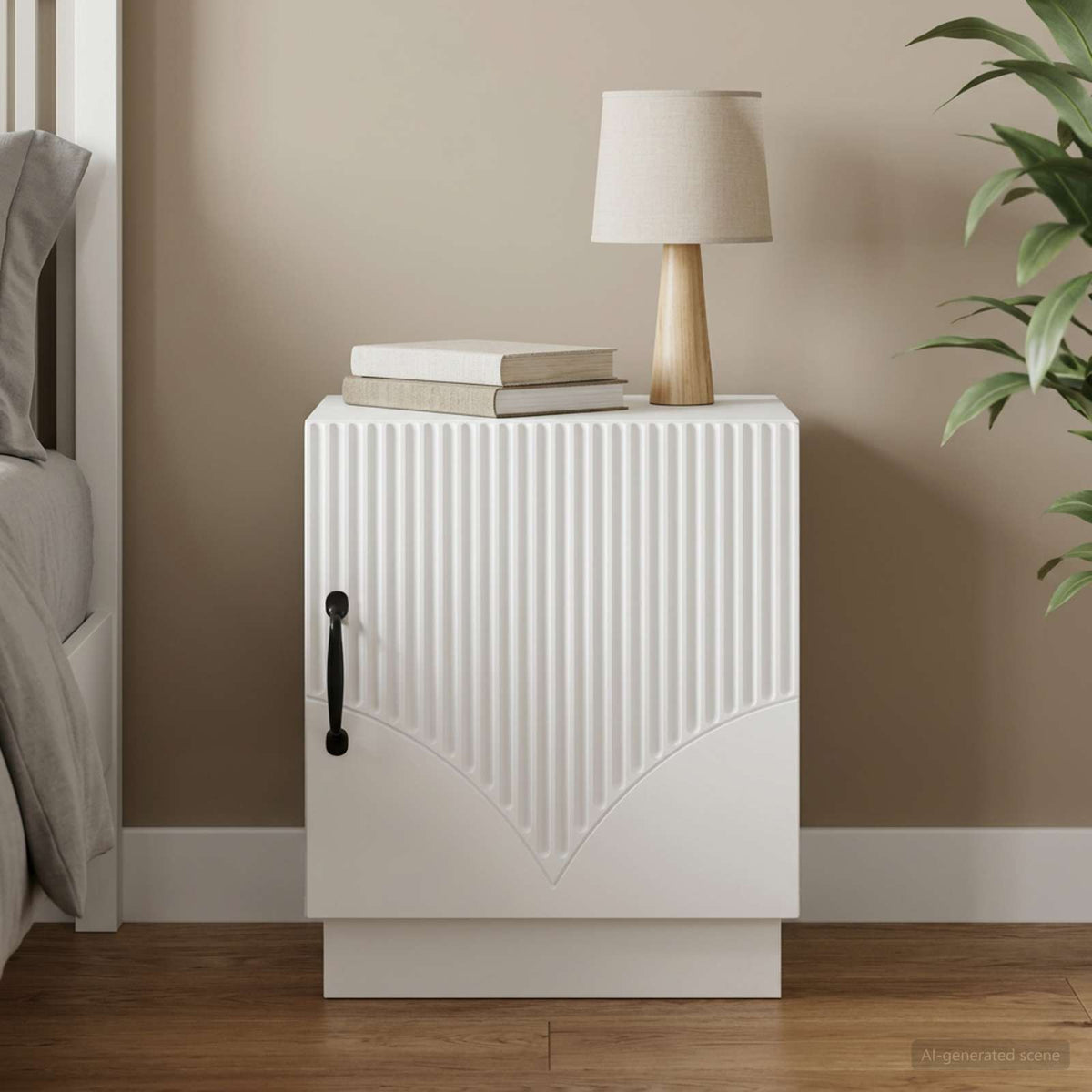 Bedside Table White 43 x 34.5 x 47 cm Engineered Wood
