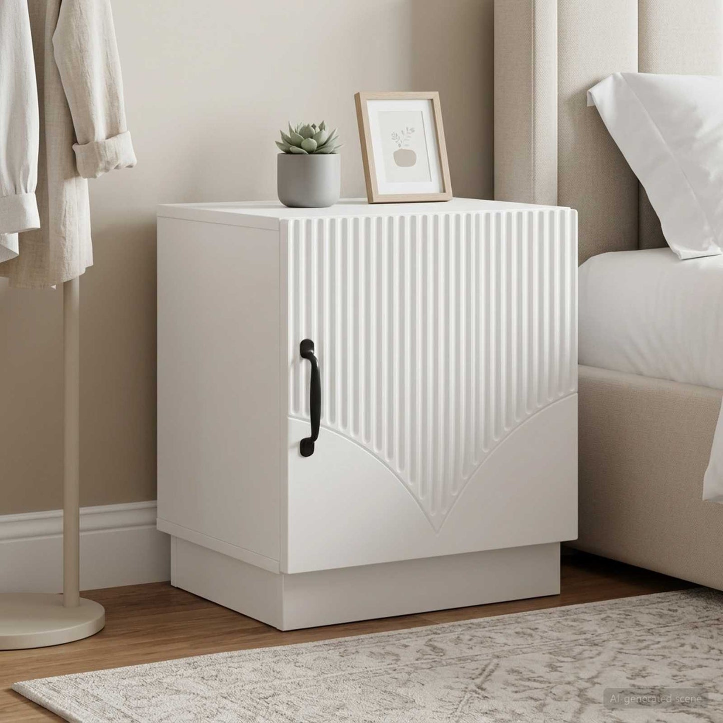 Bedside Table 2 pcs White 43 x 34.5 x 47 cm Engineered Wood