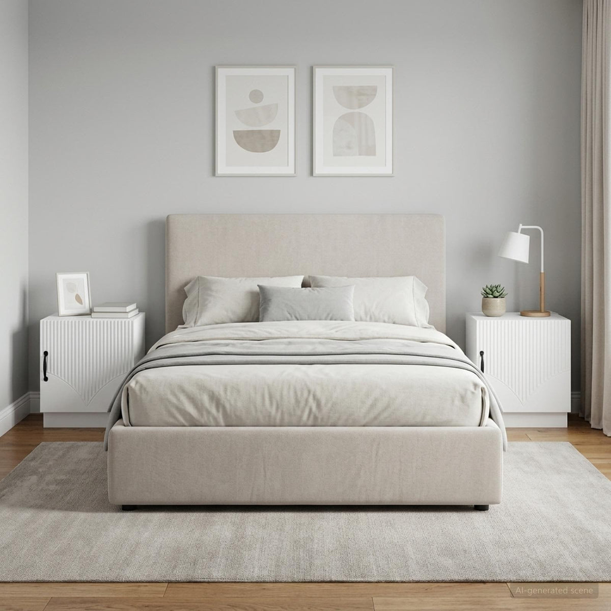Bedside Table 2 pcs White 43 x 34.5 x 47 cm Engineered Wood