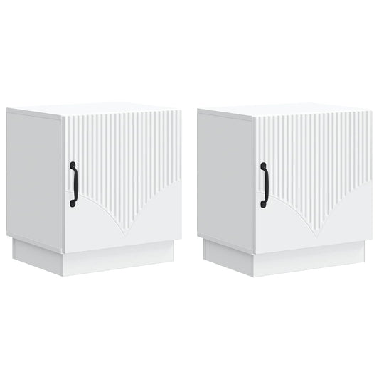 Bedside Table 2 pcs White 43 x 34.5 x 47 cm Engineered Wood