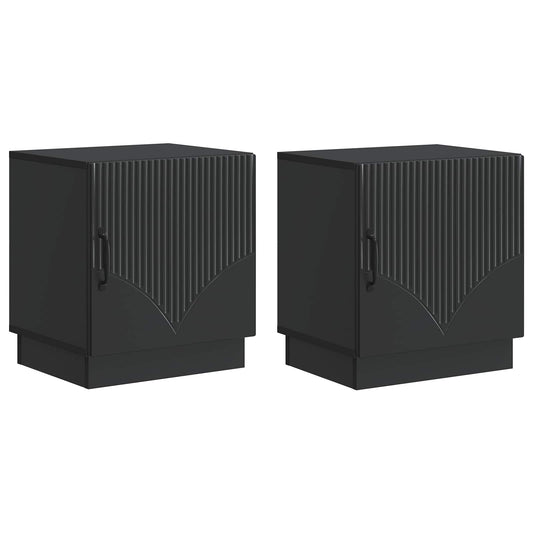 Bedside Table 2 pcs Black 43 x 34.5 x 47 cm Engineered Wood