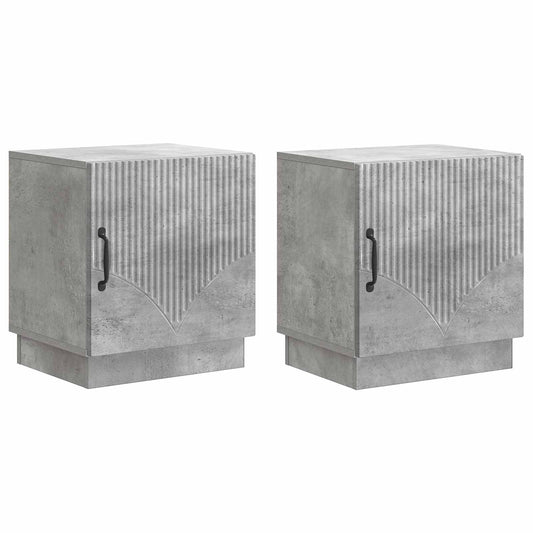 Bedside Table 2 pcs Concerte Grey 43 x 34.5 x 47 cm