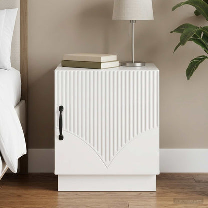 Bedside Table High Gloss White 43 x 34.5 x 47 cm
