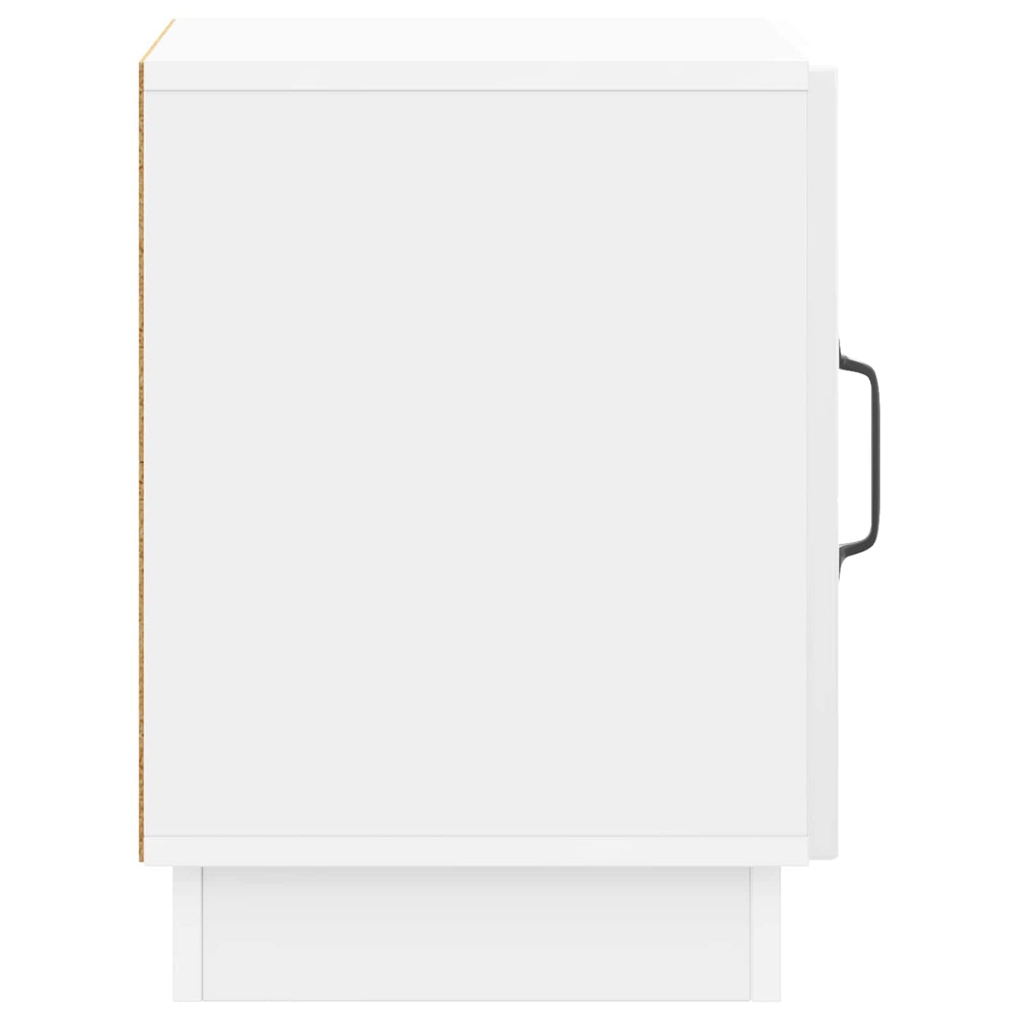 Bedside Table High Gloss White 43 x 34.5 x 47 cm