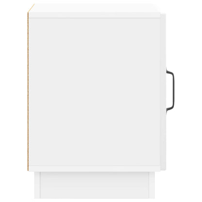 Bedside Table High Gloss White 43 x 34.5 x 47 cm