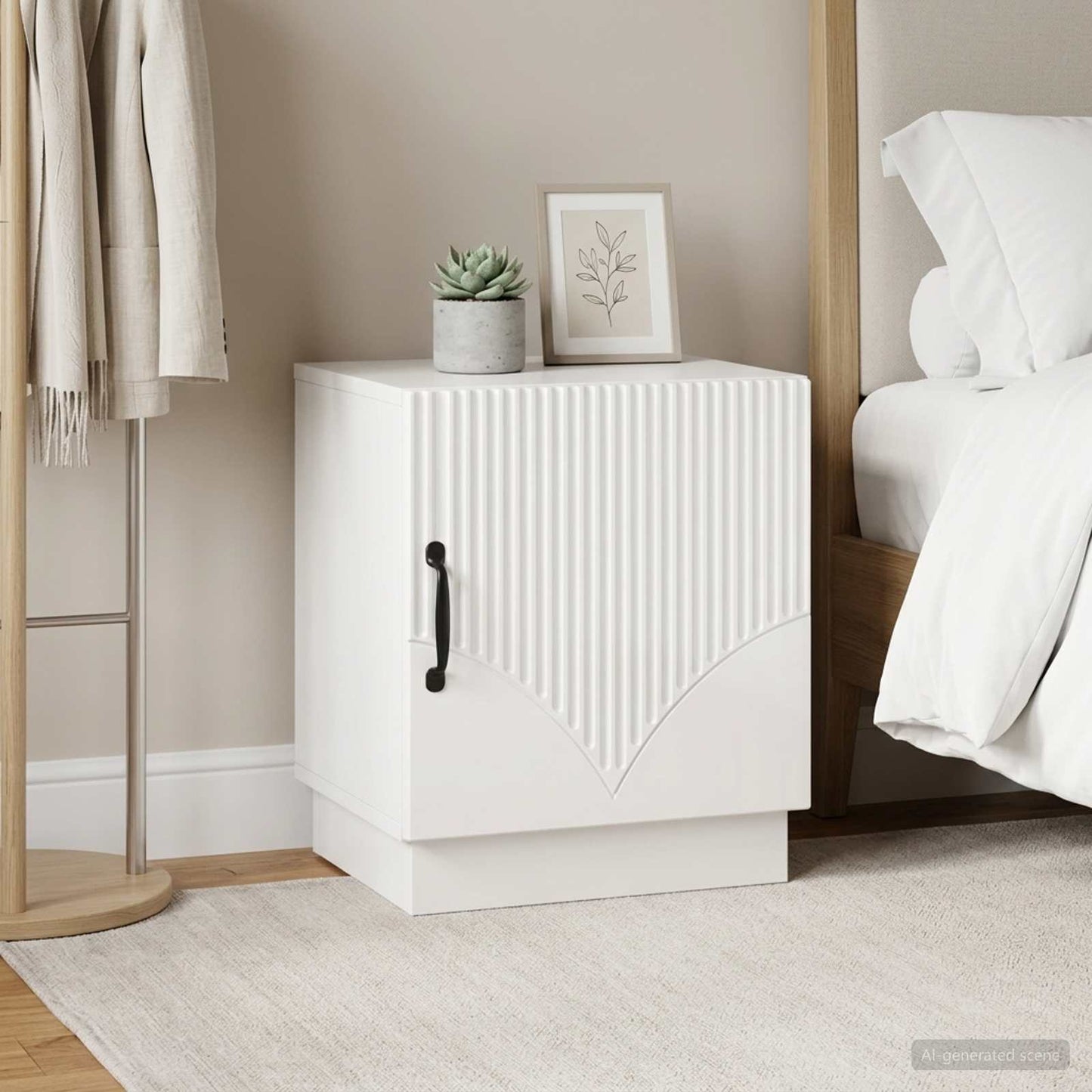 Bedside Table 2 pcs High Gloss White 43 x 34.5 x 47 cm