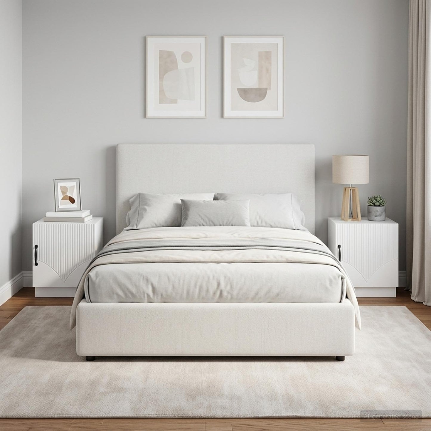 Bedside Table 2 pcs High Gloss White 43 x 34.5 x 47 cm