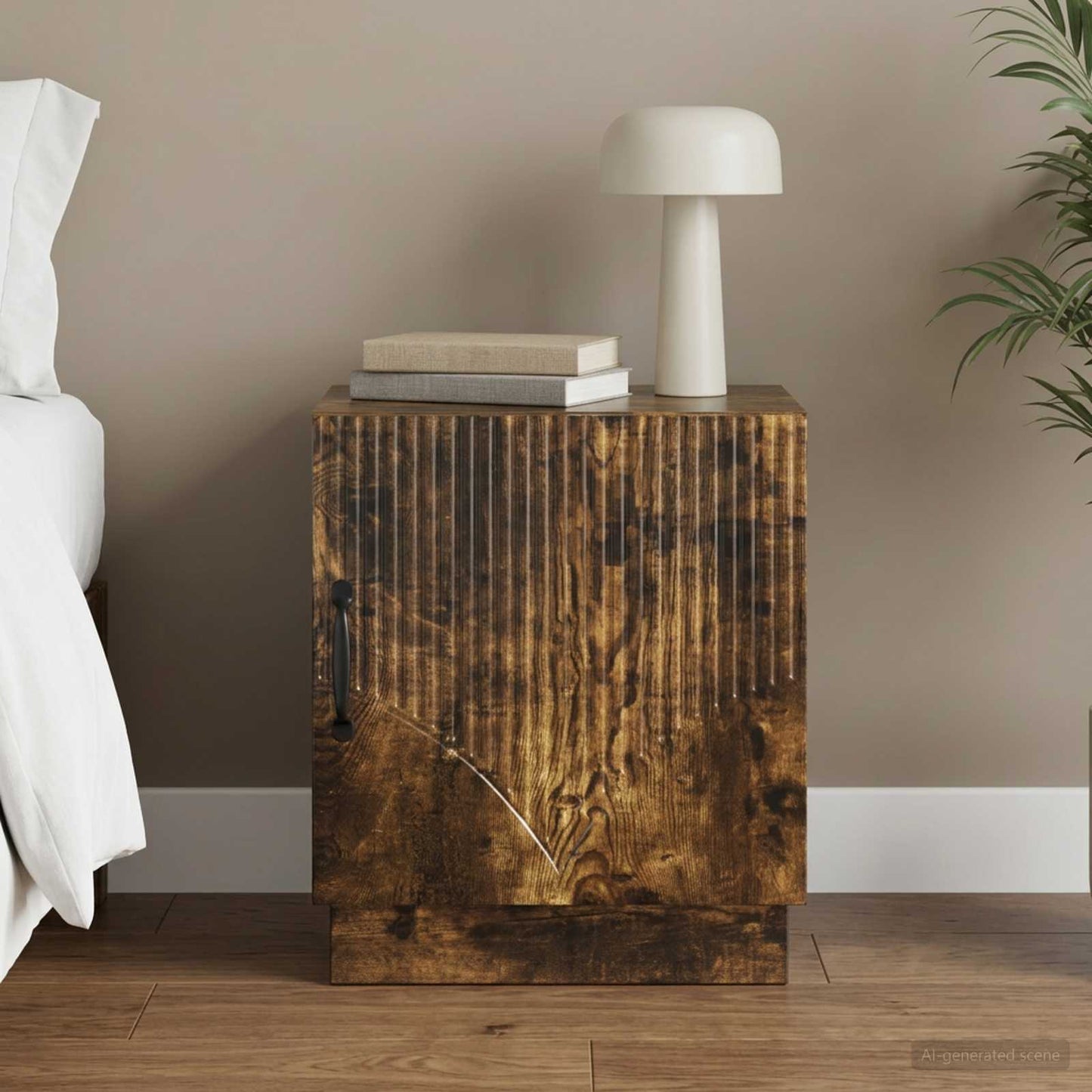 Bedside Table Smoked Oak 43 x 34.5 x 47 cm Engineered Wood