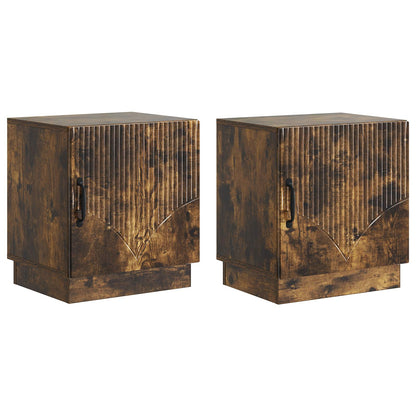 Bedside Table 2 pcs Smoked Oak 43 x 34.5 x 47 cm