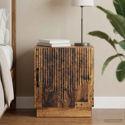 Bedside Table Old Wood 43 x 34.5 x 47 cm Engineered Wood