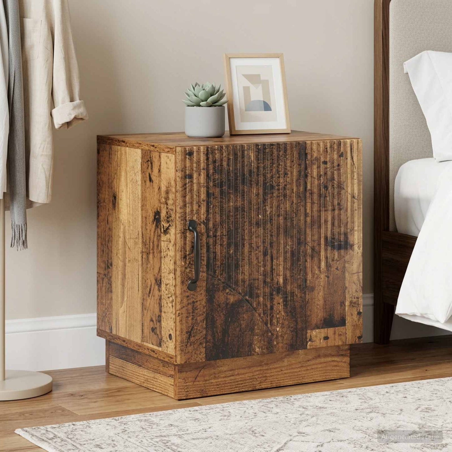 Bedside Table 2 pcs Old Wood 43 x 34.5 x 47 cm Engineered Wood