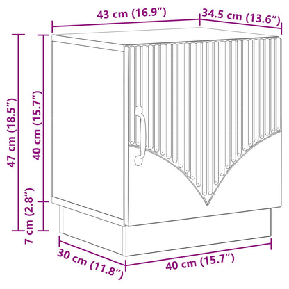 Bedside Table 2 pcs Artisian Oak 43 x 34.5 x 47 cm