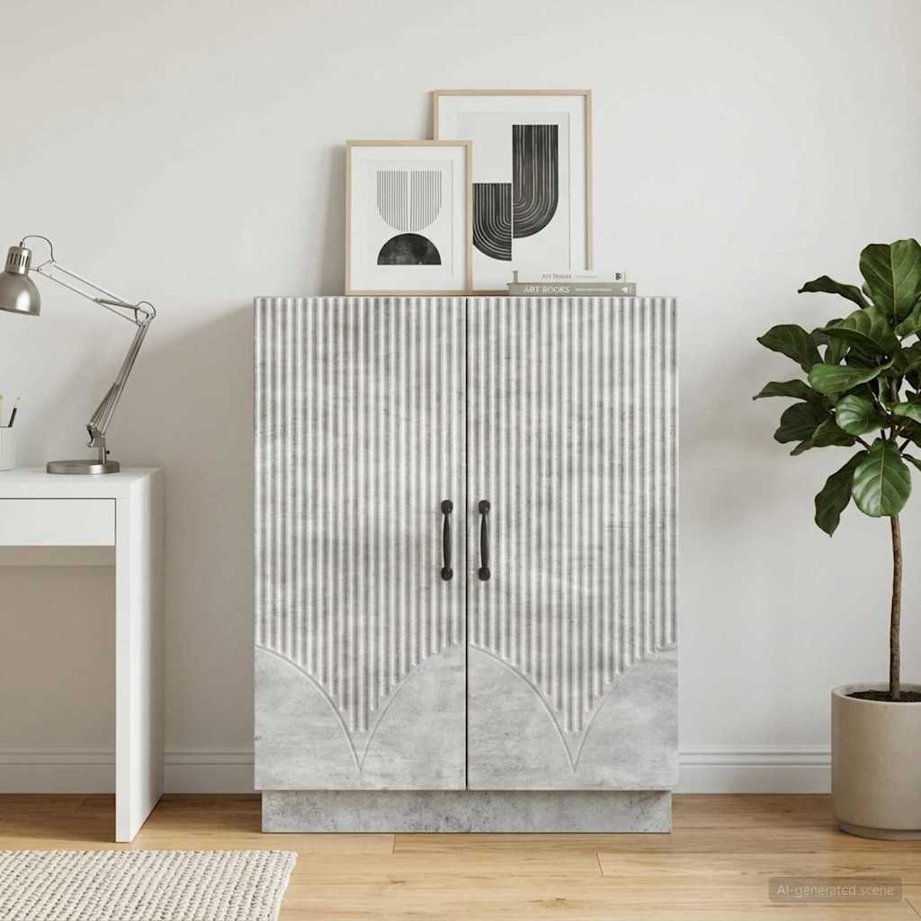 Sideboard Concrete Grey 66 x 34.5 x 87 cm Engineered Wood