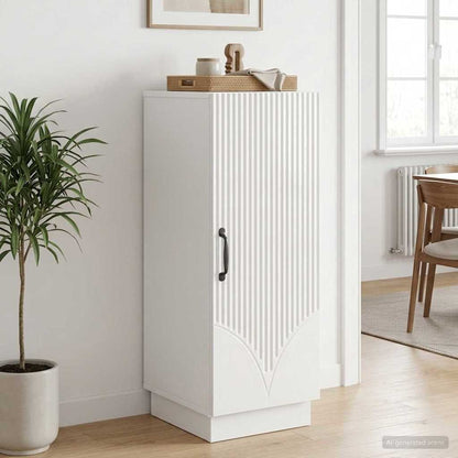 Sideboard High Gloss White 33 x 34.5 x 87 cm Engineered Wood