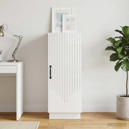 Sideboard High Gloss White 33 x 34.5 x 87 cm Engineered Wood