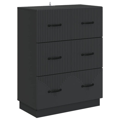 Drawer Cabinet Black 66 x 34.5 x 87 cm Engineered Wood