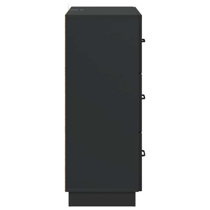 Drawer Cabinet Black 66 x 34.5 x 87 cm Engineered Wood