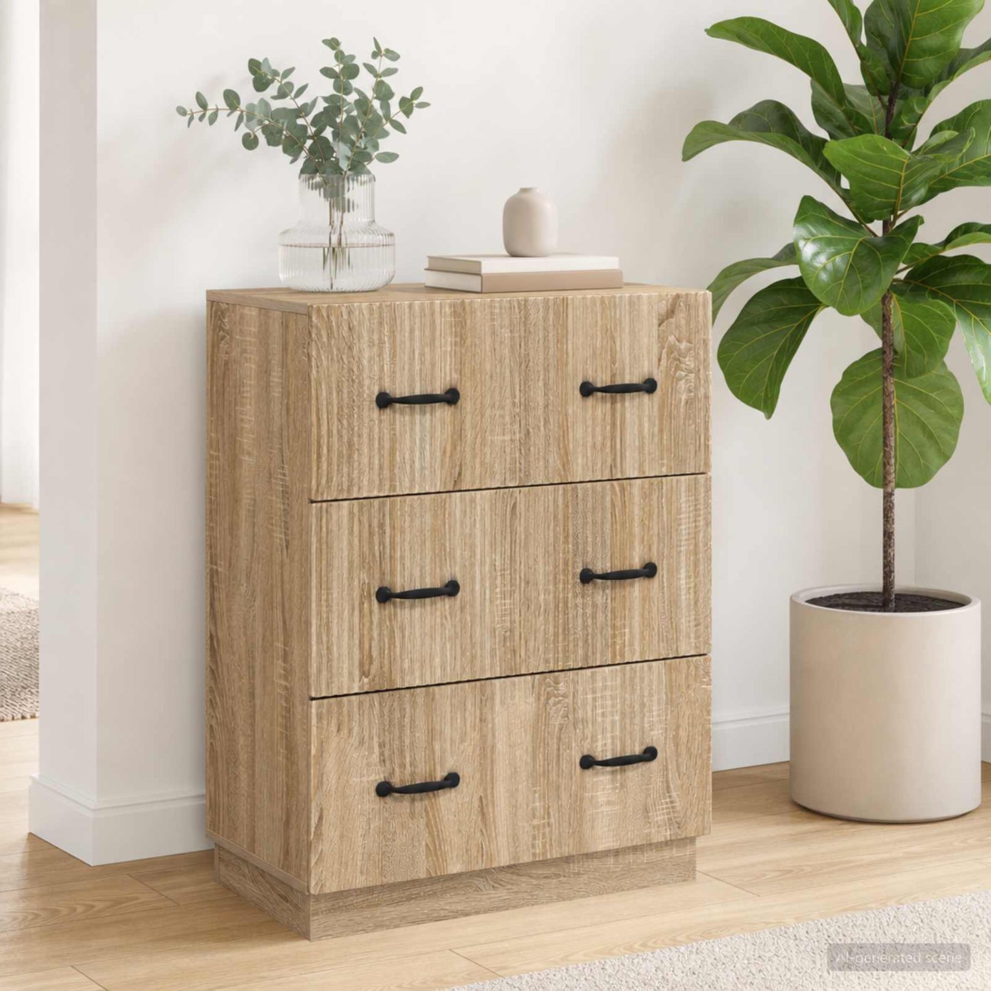 Drawer Cabinet Sonoma Oak 66 x 34.5 x 87 cm Engineered Wood