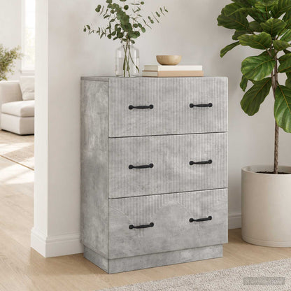 Drawer Cabinet Concrete Grey 66 x 34.5 x 87 cm Engineered Wood