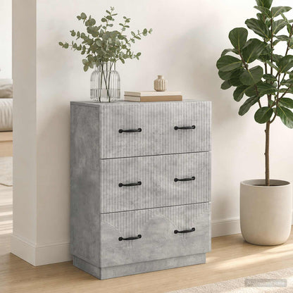 Drawer Cabinet Concrete Grey 66 x 34.5 x 87 cm Engineered Wood