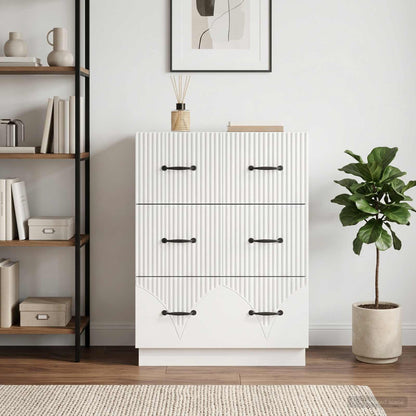 Drawer Cabinet High Gloss White 66 x 34.5 x 87 cm