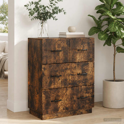 Drawer Cabinet Smoked Oak 66 x 34.5 x 87 cm Engineered Wood