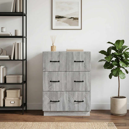 Drawer Cabinet Grey Sonoma 66 x 34.5 x 87 cm Engineered Wood