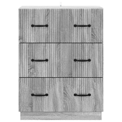 Drawer Cabinet Grey Sonoma 66 x 34.5 x 87 cm Engineered Wood
