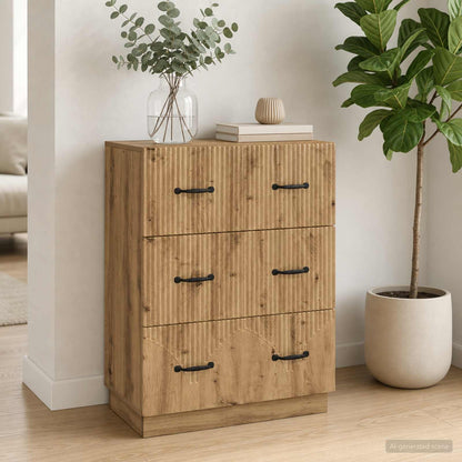 Drawer Cabinet 66 x 34.5 x 87 cm Engineered Wood Artisan Oak