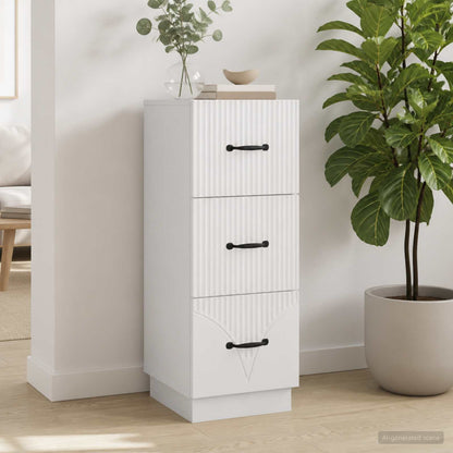 Drawer Cabinet White 33 x 34.5 x 87 cm Engineered Wood