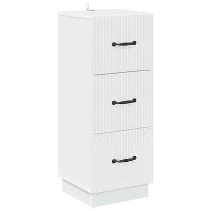 Drawer Cabinet White 33 x 34.5 x 87 cm Engineered Wood