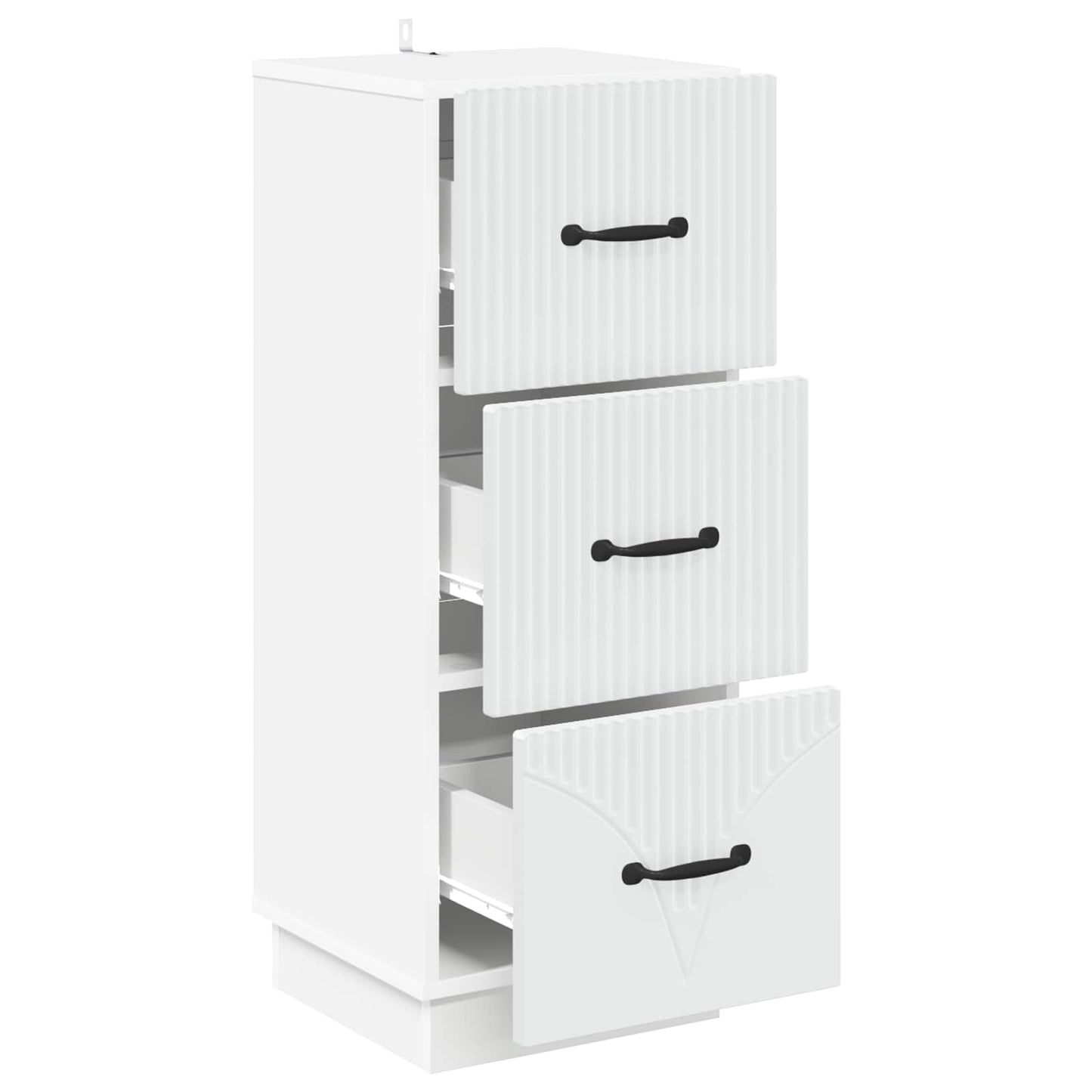 Drawer Cabinet White 33 x 34.5 x 87 cm Engineered Wood