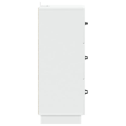 Drawer Cabinet White 33 x 34.5 x 87 cm Engineered Wood