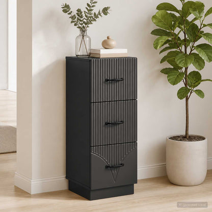 Drawer Cabinet 33 x 34.5 x 87 cm Engineered Wood Black