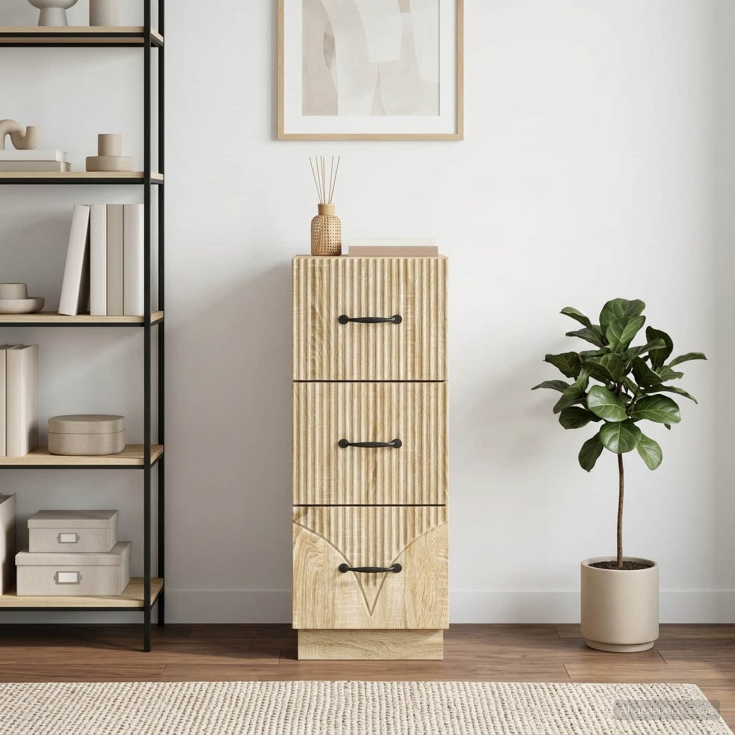 Drawer Cabinet 33 x 34.5 x 87 cm Engineered Wood Sonoma Oak