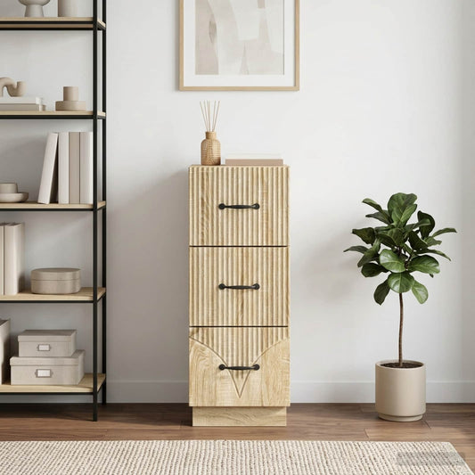 Drawer Cabinet 33 x 34.5 x 87 cm Engineered Wood Sonoma Oak