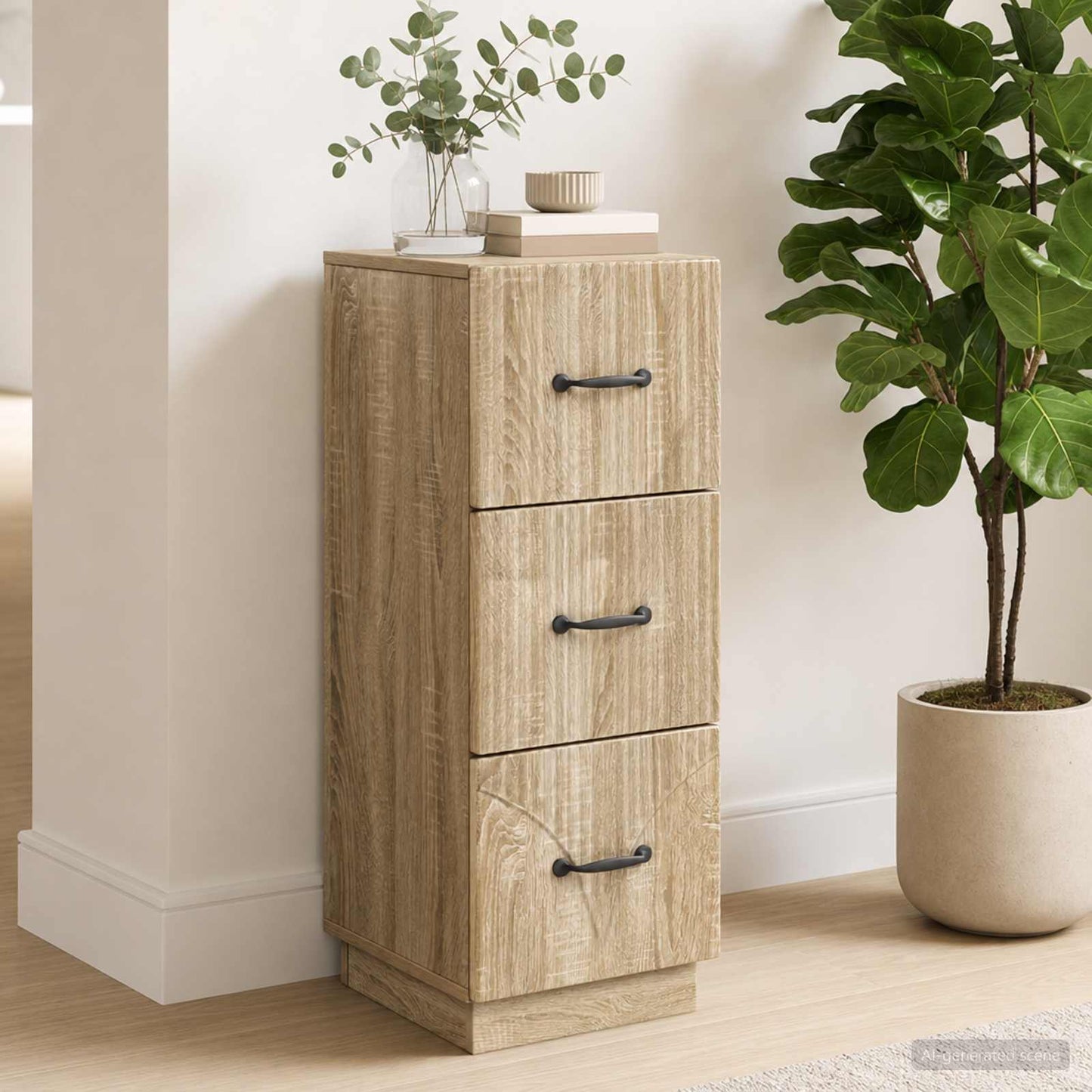 Drawer Cabinet 33 x 34.5 x 87 cm Engineered Wood Sonoma Oak