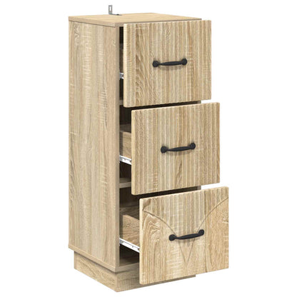 Drawer Cabinet Sonoma Oak 33 x 34.5 x 87 cm Engineered Wood