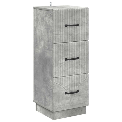 Drawer Cabinet Concrete Grey 33 x 34.5 x 87 cm Engineered Wood