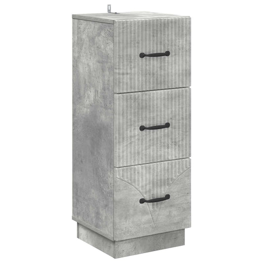 Drawer Cabinet 33 x 34.5 x 87 cm Engineered Wood Concrete Grey