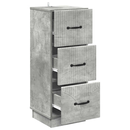 Drawer Cabinet Concrete Grey 33 x 34.5 x 87 cm Engineered Wood