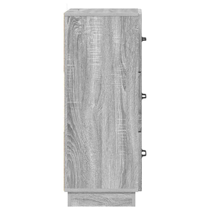 Drawer Cabinet Grey Sonoma 33 x 34.5 x 87 cm Engineered Wood