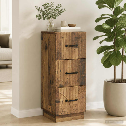 Drawer Cabinet 33 x 34.5 x 87 cm Engineered Wood Old Wood